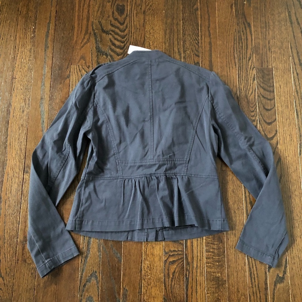 Ann Taylor LOFT Military-Style Peplum Dusty Navy Blue Blazer Jacket - NWT! - Picture 9 of 11